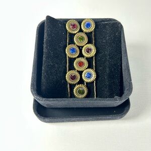 Joan Rivers Black Beaded Multi Colored Stretch Bracelet - New With Box